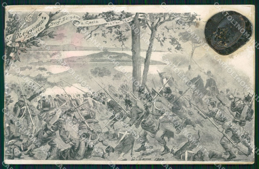 Militari 26º Reggimento Fanteria Gaeta Cenni ABRASA cartolina XF4690 – fronte