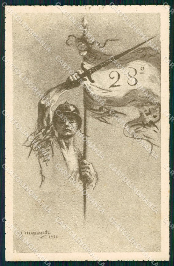 Militari Reggimentali 28º Reggimento Fanteria Massorenti 1921 cartolina XF4710 – fronte