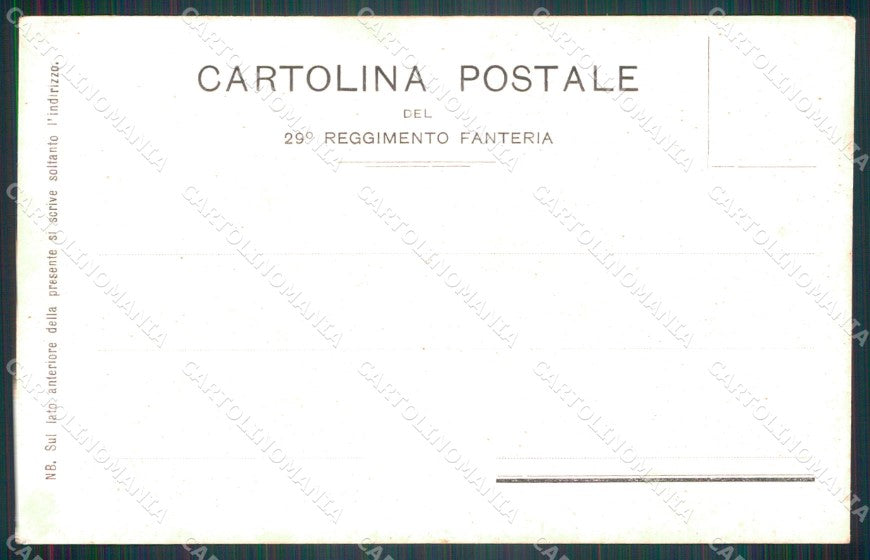 Militari Reggimentali 29º Reggimento Fanteria Brigata Pisa 1901 cartolina XF4713 – retro