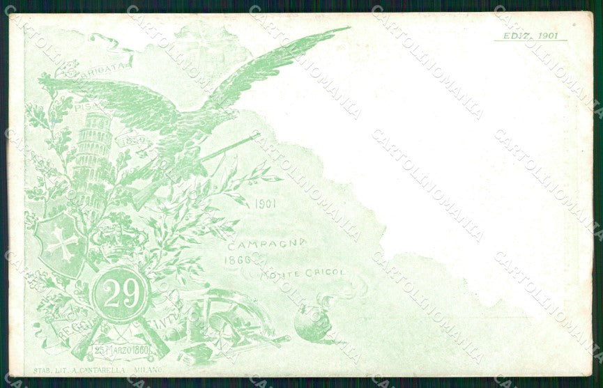 Militari Reggimentali 29º Reggimento Fanteria Brigata Pisa 1901 cartolina XF4719 – fronte