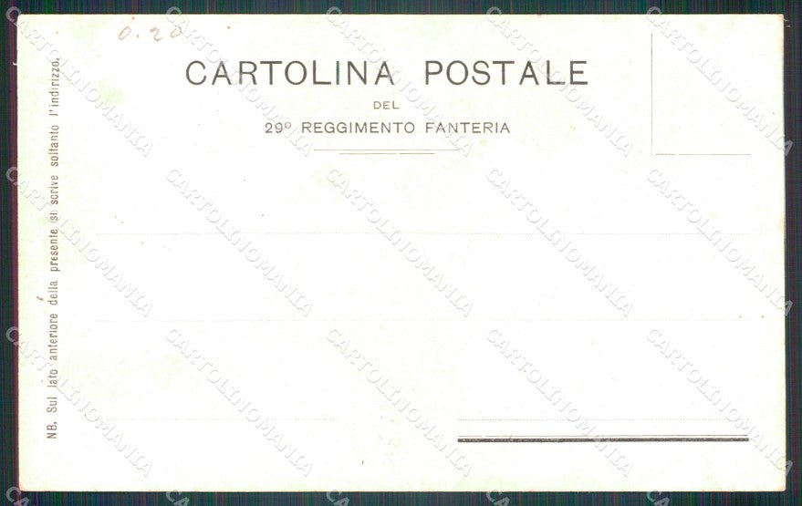 Militari Reggimentali 29º Reggimento Fanteria Brigata Pisa 1901 cartolina XF4720 – retro