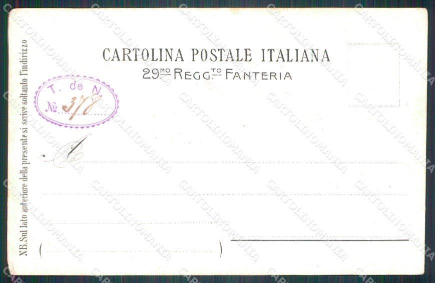 Militari Reggimentali 29º Reggimento Fanteria cartolina XF4726 – retro
