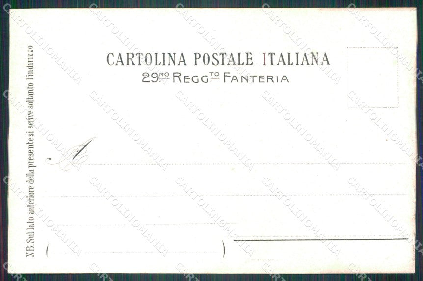 Militari Reggimentali 29º Reggimento Fanteria cartolina XF4728 – retro