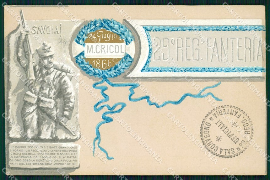 Militari Reggimentali 29º Reggimento Fanteria cartolina XF4729 – fronte