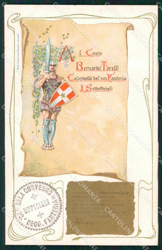Militari Reggimentali 29º Reggimento Fanteria cartolina XF4730 – fronte