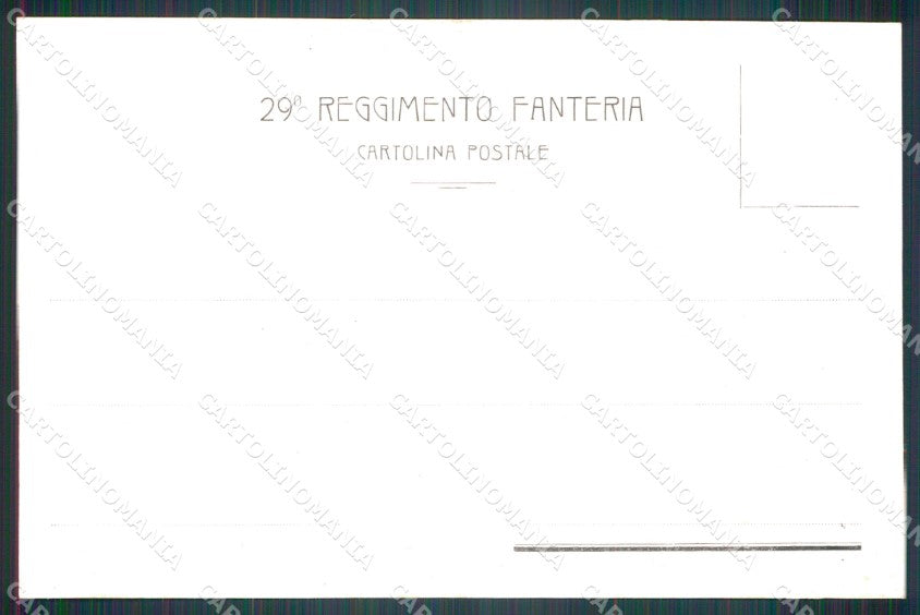 Militari Reggimentali 29º Reggimento Fanteria cartolina XF4731 – retro