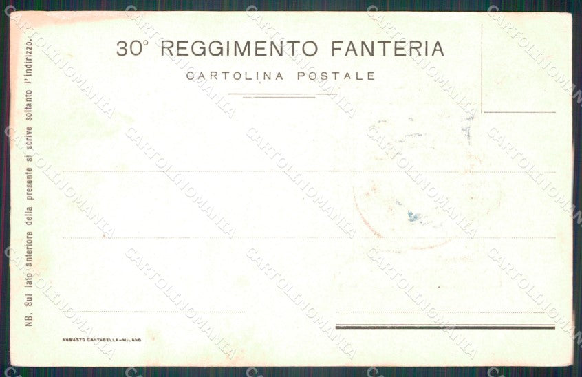 Militari Reggimentali 30º Reggimento Fanteria cartolina XF4745 – retro