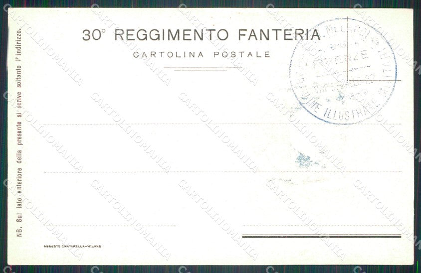 Militari Reggimentali 30º Reggimento Fanteria cartolina XF4746 – retro