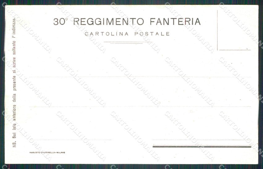 Militari Reggimentali 30º Reggimento Fanteria cartolina XF4747 – retro