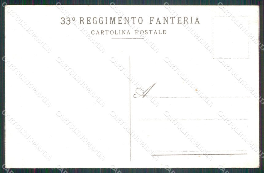 Militari Reggimentali 33º Reggimento Fanteria Babini cartolina XF4769 – retro