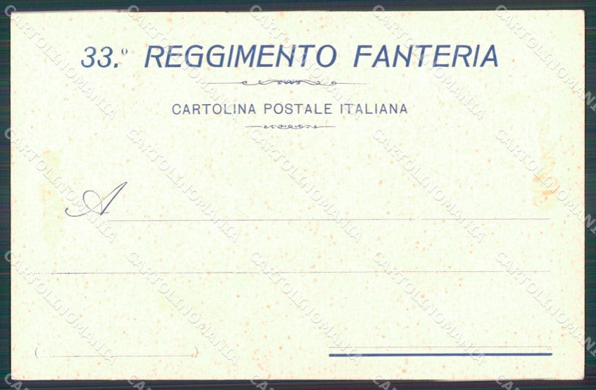 Militari 33º Reggimento Fanteria Brigata Livorno Agrigento 1909 cartolina XF4774 – retro