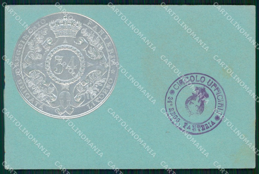 Militari Reggimentali 34º Reggimento Fanteria Brigata Livorno cartolina XF4804 – fronte