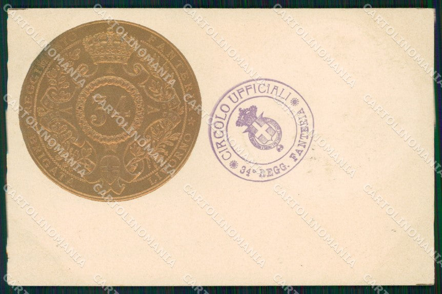 Militari Reggimentali 34º Reggimento Fanteria Brigata Livorno cartolina XF4806 – fronte