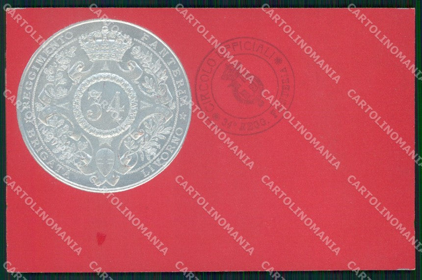 Militari Reggimentali 34º Reggimento Fanteria Brigata Livorno cartolina XF4809 – fronte