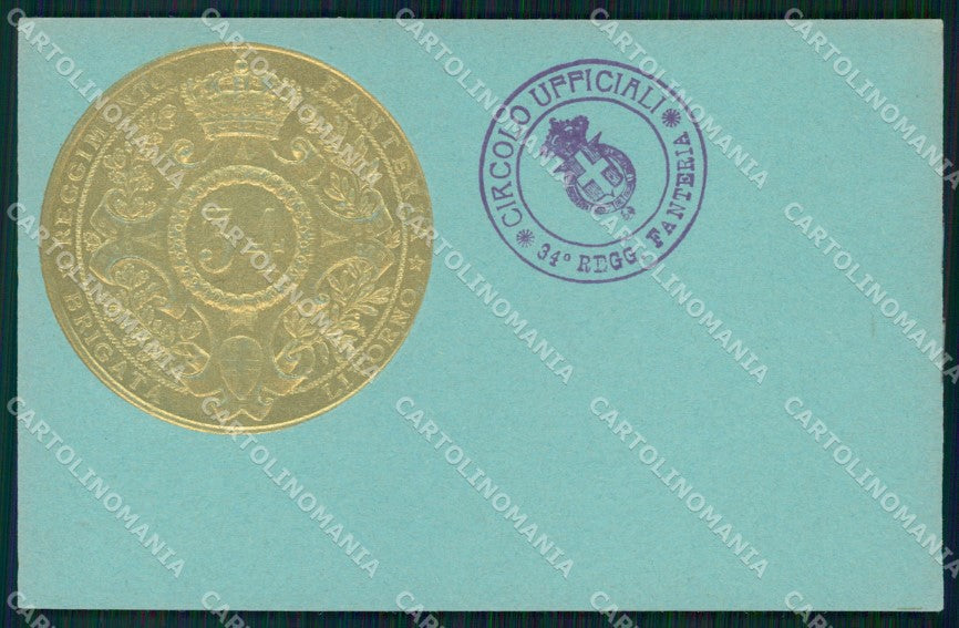 Militari Reggimentali 34º Reggimento Fanteria Brigata Livorno cartolina XF4812 – fronte