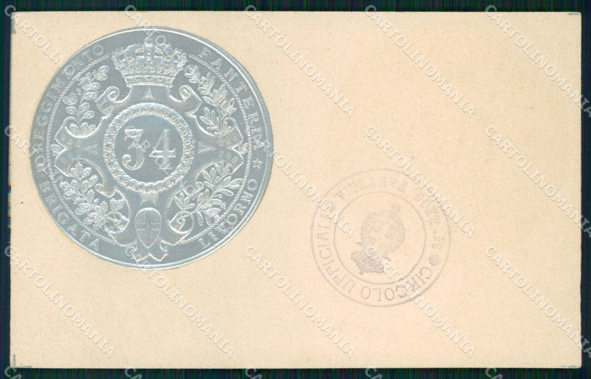 Militari Reggimentali 34º Reggimento Fanteria Brigata Livorno cartolina XF4816 – fronte