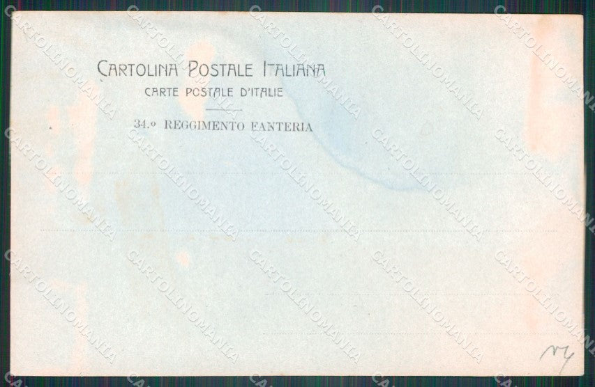 Militari Reggimentali 34º Reggimento Fanteria cartolina XF4818 – retro
