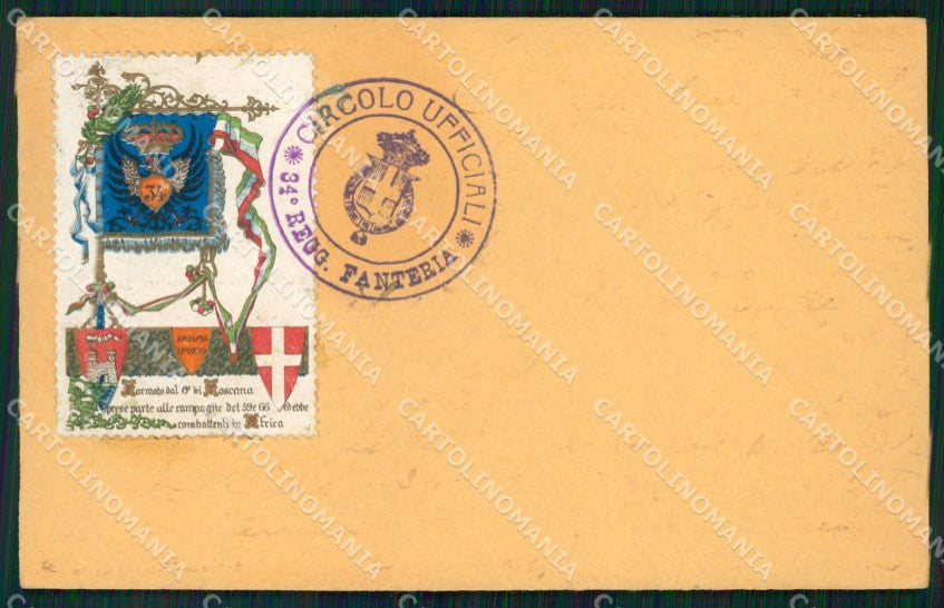 Militari Reggimentali 34º Reggimento Fanteria Brigata Livorno cartolina XF4824 – fronte