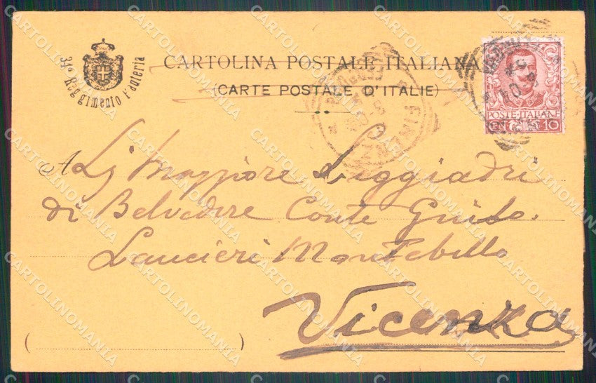 Militari Reggimentali 34º Reggimento Fanteria Brigata Livorno cartolina XF4824 – retro