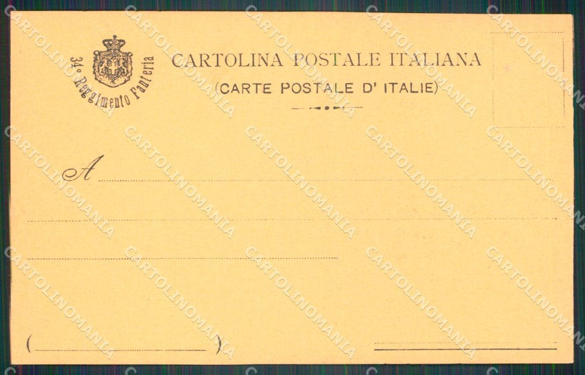 Militari Reggimentali 34º Reggimento Fanteria Brigata Livorno cartolina XF4825 – retro