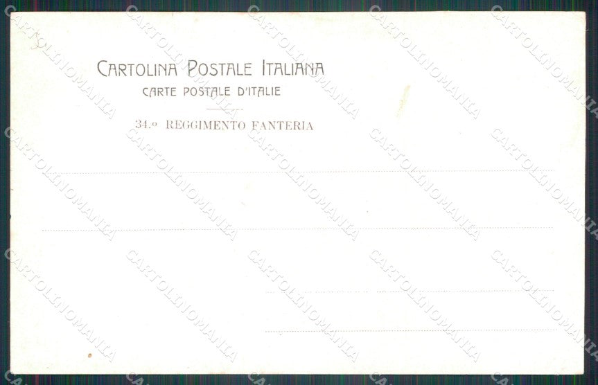 Militari Reggimentali 34º Reggimento Fanteria Brigata Livorno cartolina XF4828 – retro