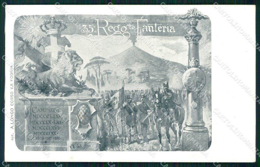 Militari Reggimentali 35º Reggimento Fanteria Messina cartolina XF4839 – fronte