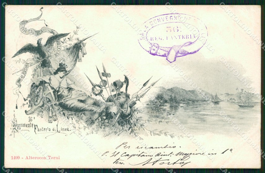 Militari Reggimentali 36º Reggimento Fanteria Alterocca 1499 cartolina XF4847 – fronte