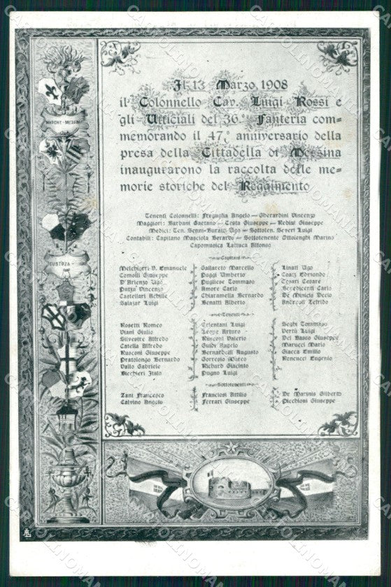 Militari Reggimentali 36º Reggimento Fanteria cartolina XF4852 – fronte