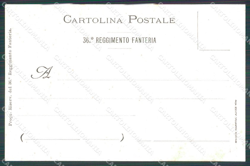 Militari Reggimentali 36º Reggimento Fanteria cartolina XF4852 – retro