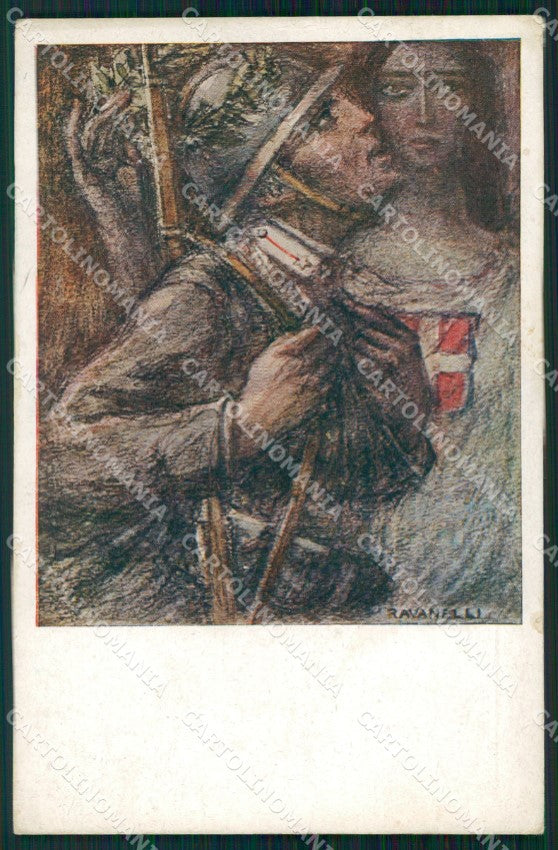 Militari Reggimentali 39º Reggimento Fanteria WWI Ravanelli cartolina XF4874 – fronte
