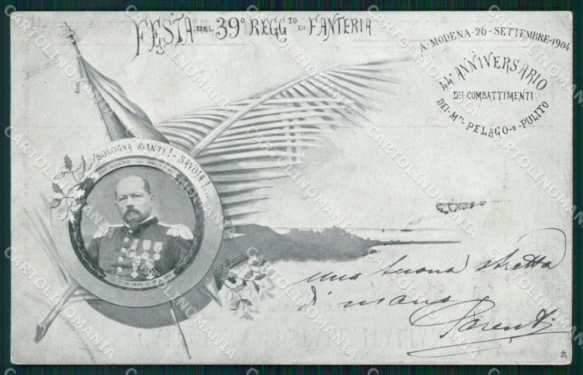 Militari Reggimentali 39º Reggimento Fanteria Modena cartolina XF4877 – fronte