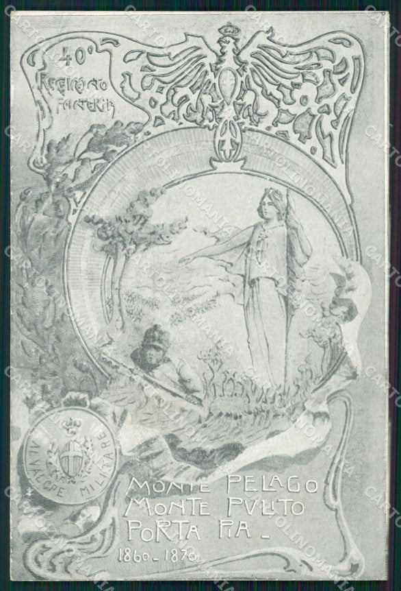 Militari Reggimentali 40º Reggimento Fanteria Monte Pelago cartolina XF4884 – fronte