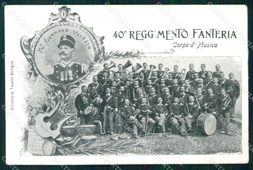 Militari Reggimentali 40º Reggimento Fanteria Corpo di Musica cartolina XF4885 – fronte