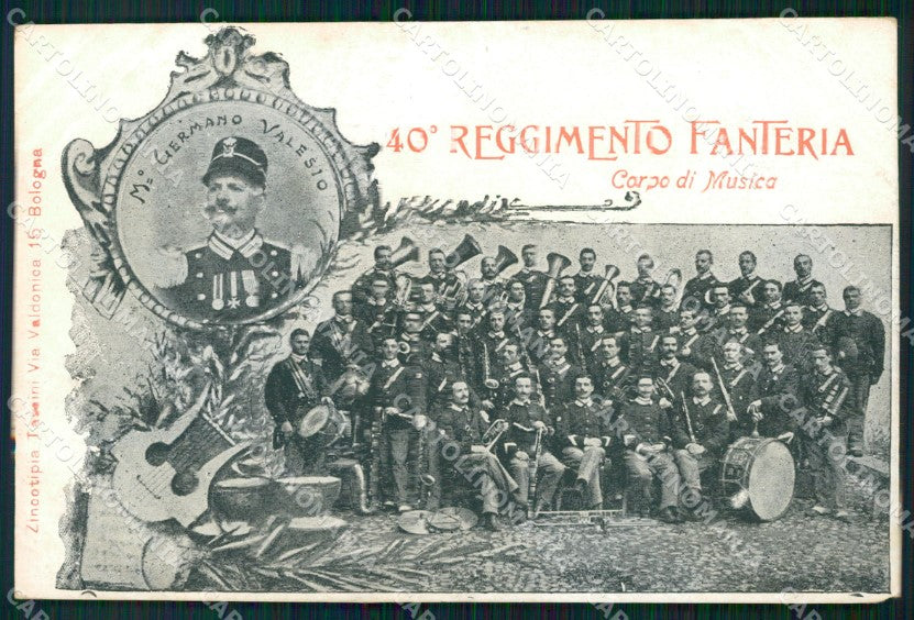 Militari Reggimentali 40º Reggimento Fanteria Corpo di Musica cartolina XF4886 – fronte