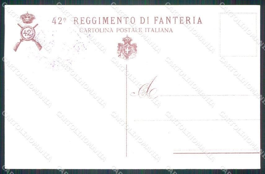 Militari Reggimentali 42º Reggimento Fanteria cartolina XF4910 – retro