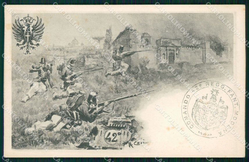 Militari Reggimentali 42º Reggimento Fanteria cartolina XF4911 – fronte