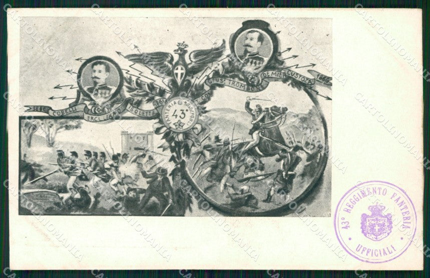 Militari Reggimentali 43º Reggimento Fanteria Brigata Forlì cartolina XF4922 – fronte