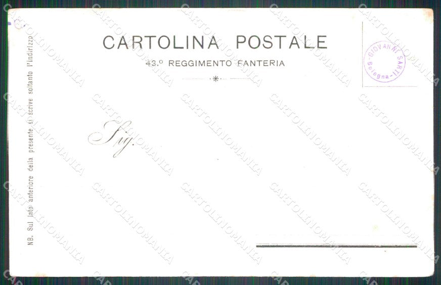 Militari Reggimentali 43º Reggimento Fanteria Brigata Forlì cartolina XF4929 – retro