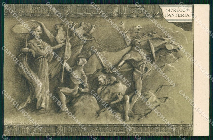 Militari 44º Reggimento Fanteria Monte Lemerle 1916 cartolina XF4932 – fronte