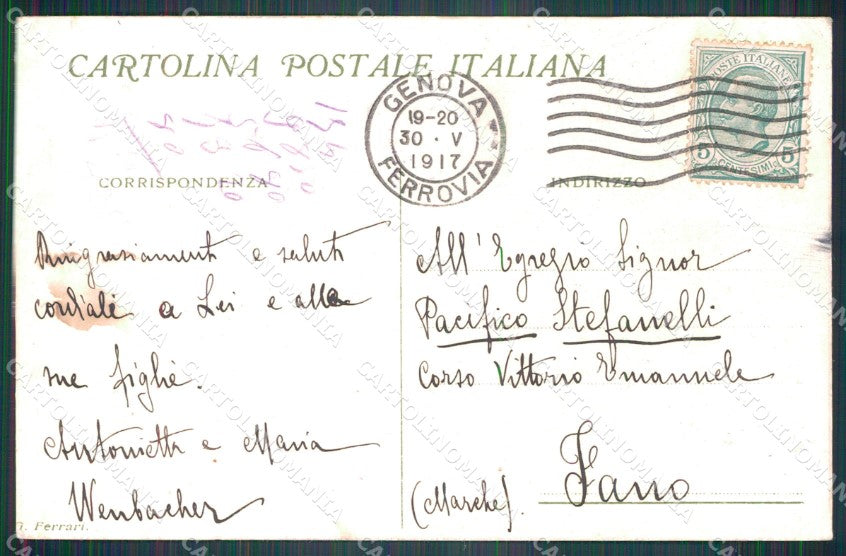 Militari 44º Reggimento Fanteria Monte Lemerle 1916 cartolina XF4933 – retro