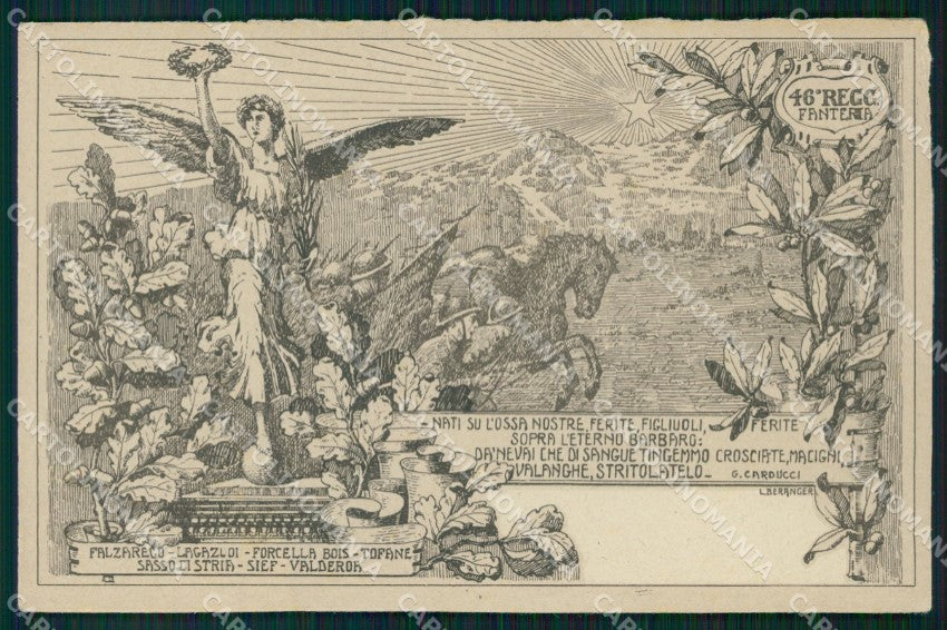 Militari Reggimentali 46º Reggimento Fanteria Carducci cartolina XF4938 – fronte