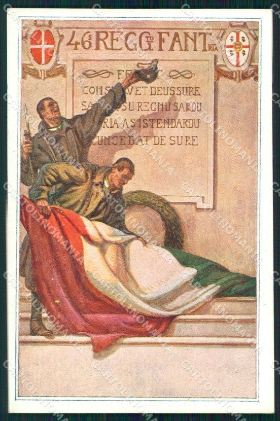 Militari Reggimentali 46º Reggimento Fanteria cartolina XF4942 – fronte