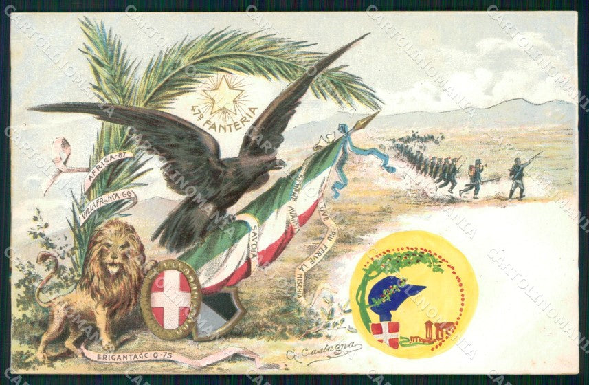 Militari Reggimentali 47º Reggimento Fanteria cartolina XF4962 – fronte