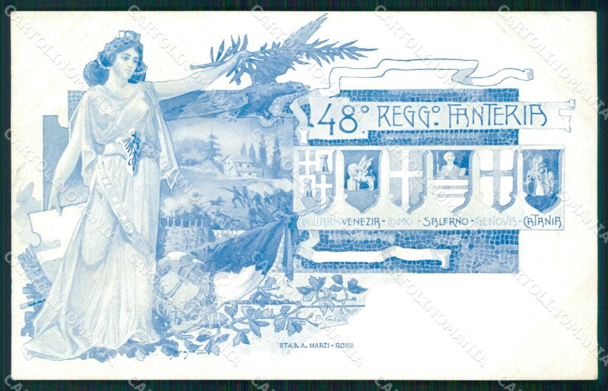 Militari Reggimentali 48º Reggimento Fanteria cartolina XF4967 – fronte