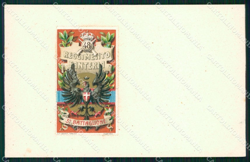 Militari Reggimentali 48º Reggimento Fanteria III Battaglione cartolina XF4971 – fronte