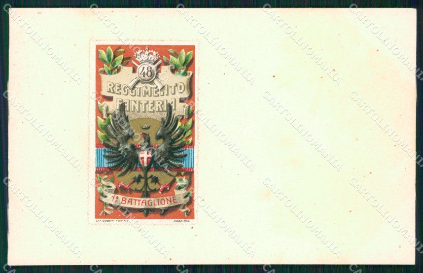 Militari Reggimentali 48º Reggimento Fanteria I Battaglione cartolina XF4978 – fronte