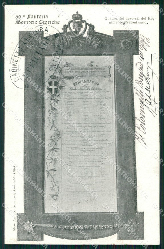Militari Reggimentali 50º Reggimento Fanteria Memorie Storiche cartolina XF4995 – fronte