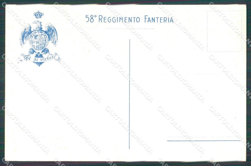 Militari Reggimentali 58º Reggimento Fanteria Podgora Gorizia cartolina XF5003 – retro