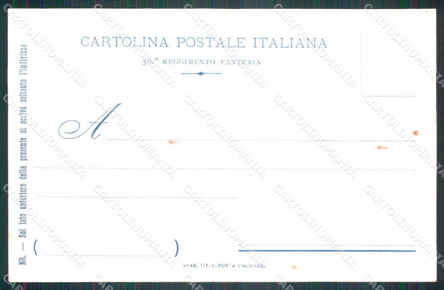 Militari Reggimentali 50º Reggimento Fanteria Brigata Parma cartolina XF5008 – retro