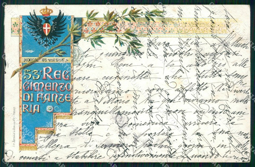 Militari Reggimentali 53º Reggimento Fanteria cartolina XF5042 – fronte